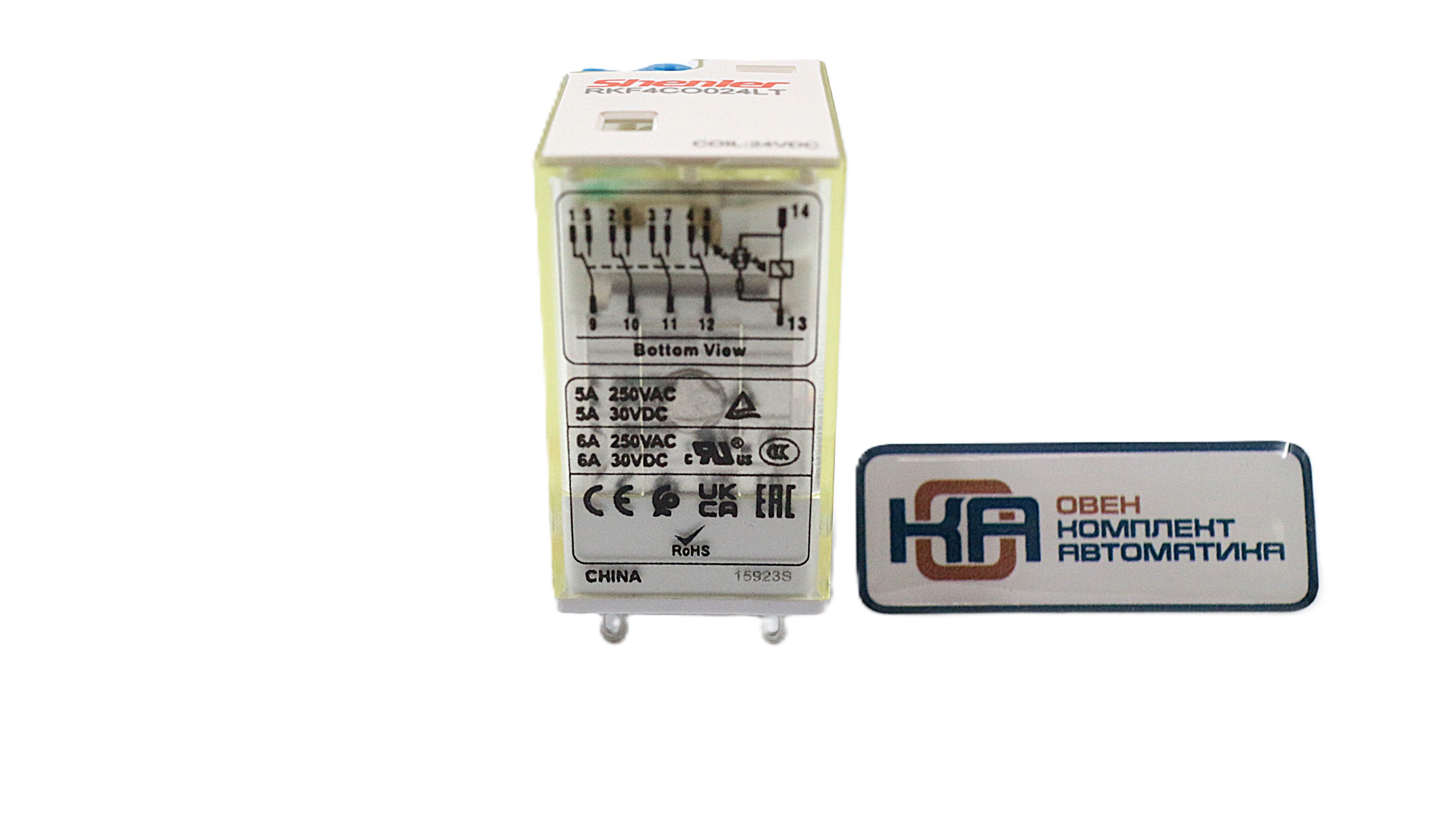 Промежуточное реле Shenler RKF4CO024LT 4CO 6A 24VDC