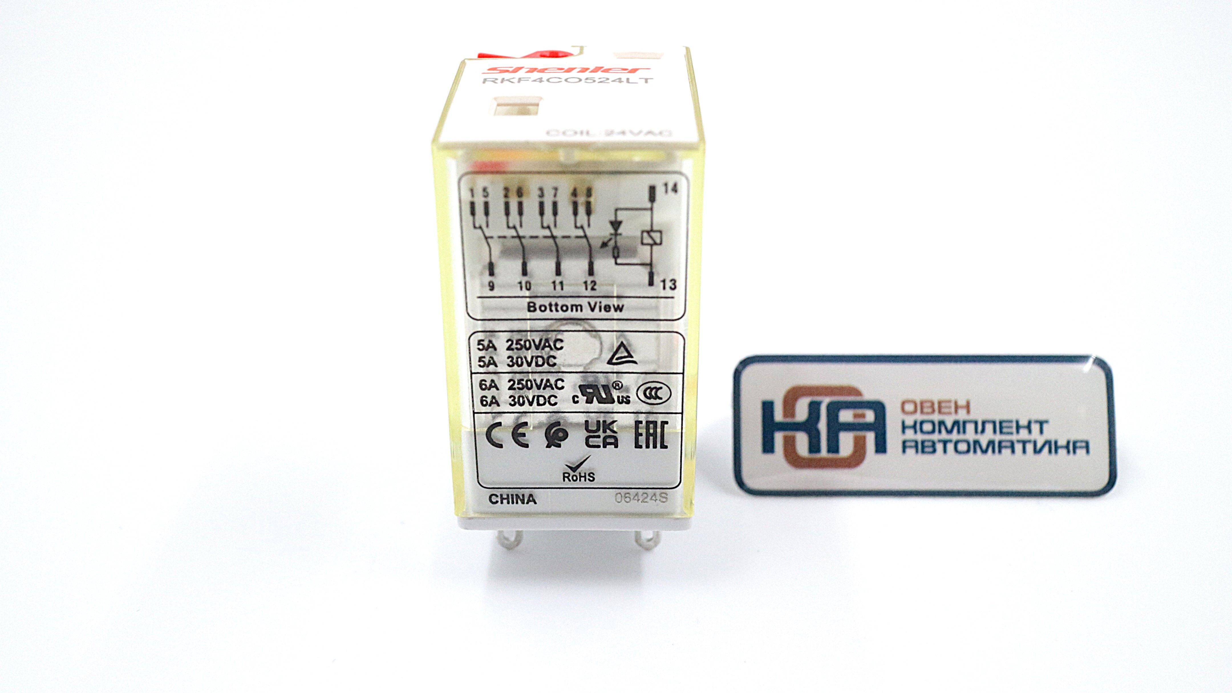 Промежуточное реле Shenler RKF4CO524LT 4CO 6A 24VAC